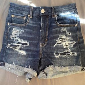 High waisted jean shorts